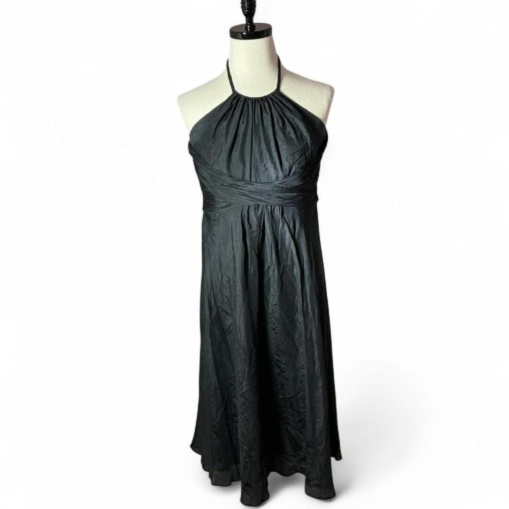 Dusk Collection Shelli Ye Silk‎ Halter Ruched Empire Waist Dress Whimsygoth Goth